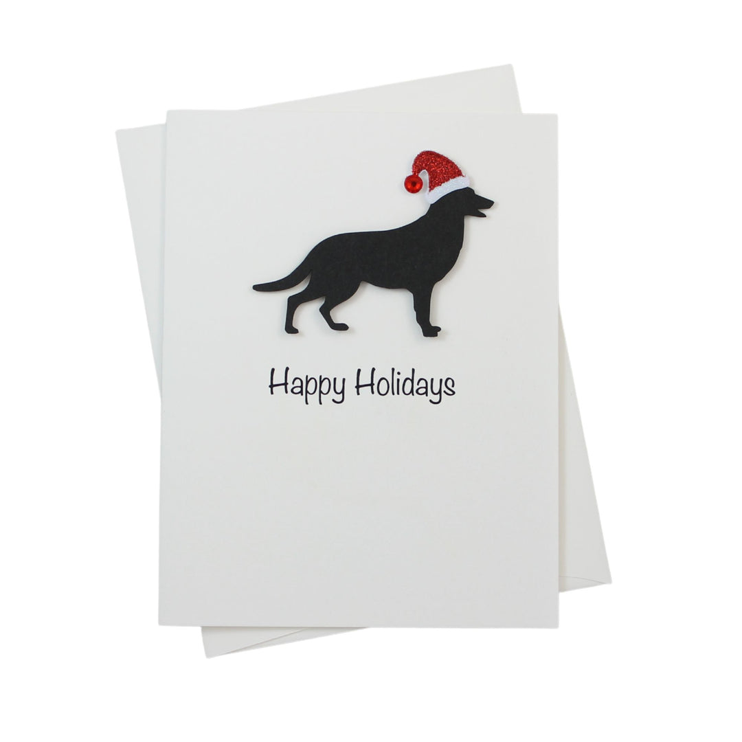 German Shepherd Christmas Card White | Single or Pack of 10 | 25 Dog Colors | Choose Phrases