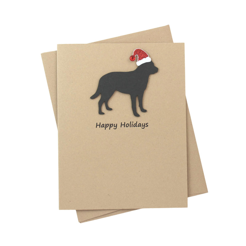 Mastiff Mastador Christmas Card | Single or Pack of 10 | 25 Dog Colors | Choose Phrases | Santa Hat