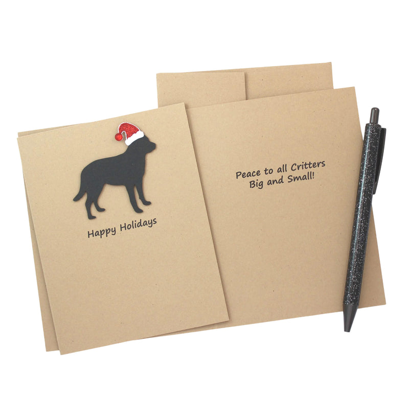 Mastiff Mastador Christmas Card | Single or Pack of 10 | 25 Dog Colors | Choose Phrases | Santa Hat