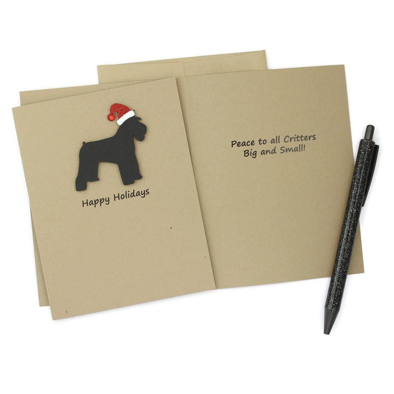 Schnauzer Christmas Card | Single or Pack of 10 | 25 Dog Colors | Choose Phrases | Santa Hat | Miniature Schnauzer Standard Schnauzer