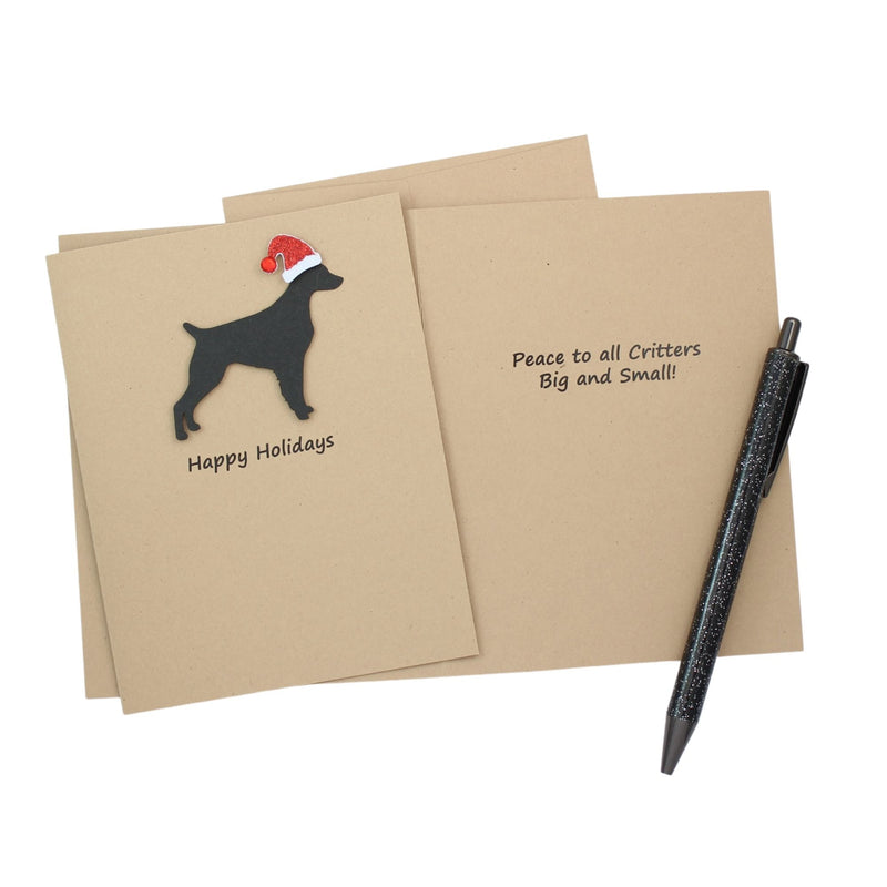 Brittany Christmas Card | Single or Pack of 10 | 25 Dog Colors | Choose Phrases | Santa Hat