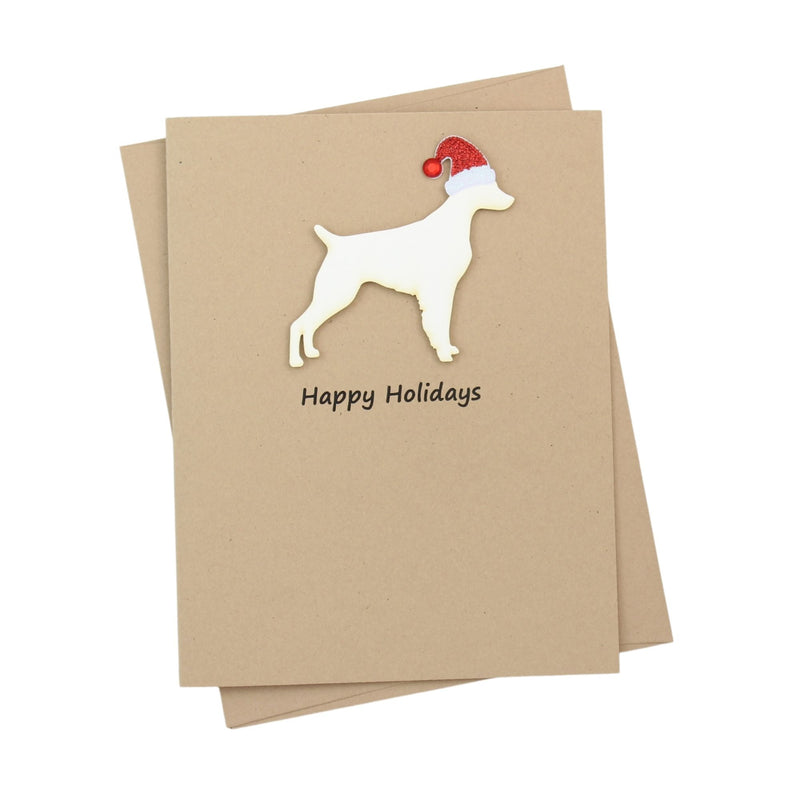 Brittany Christmas Card | Single or Pack of 10 | 25 Dog Colors | Choose Phrases | Santa Hat