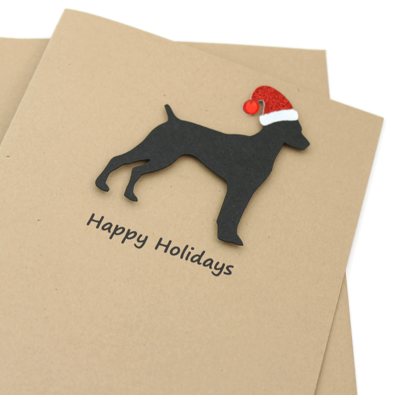 German Shorthaired Pointer Christmas Card | Single or Pack of 10 | 25 Dog Colors | Choose Phrases | GSP Santa Hat