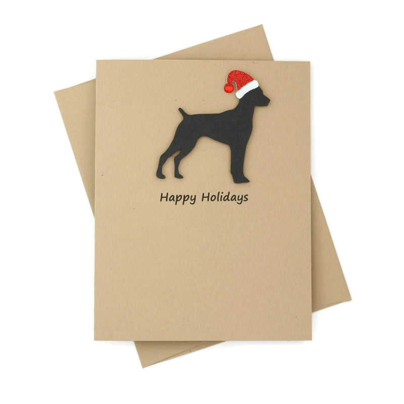 German Shorthaired Pointer Christmas Card | Single or Pack of 10 | 25 Dog Colors | Choose Phrases | GSP Santa Hat