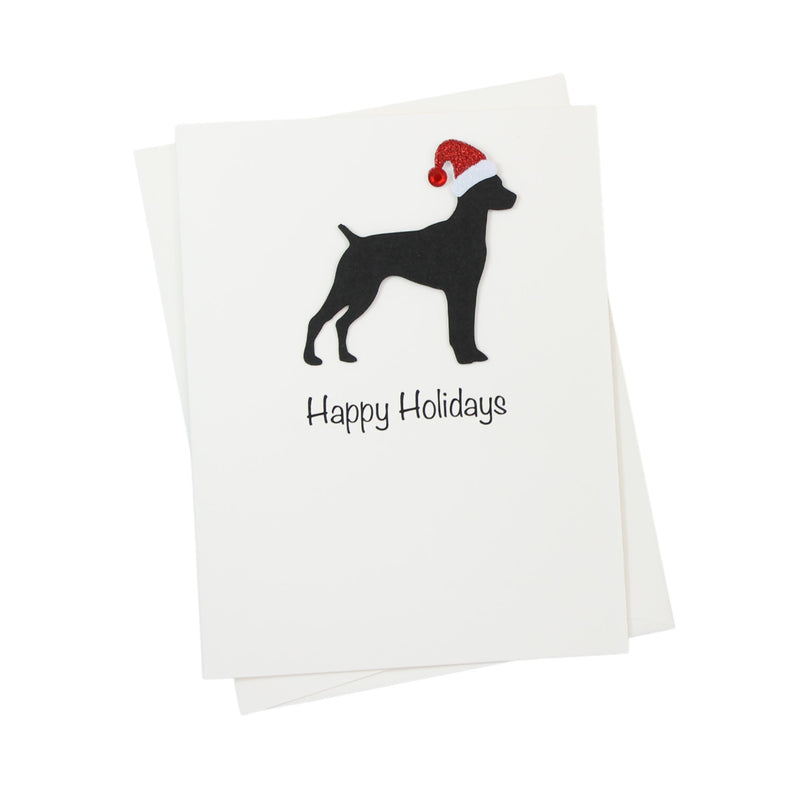 German Shorthaired Pointer Christmas Card White | Single or Pack of 10 | 25 Dog Colors | Choose Phrases | Pet Holiday Cards | Santa Hat