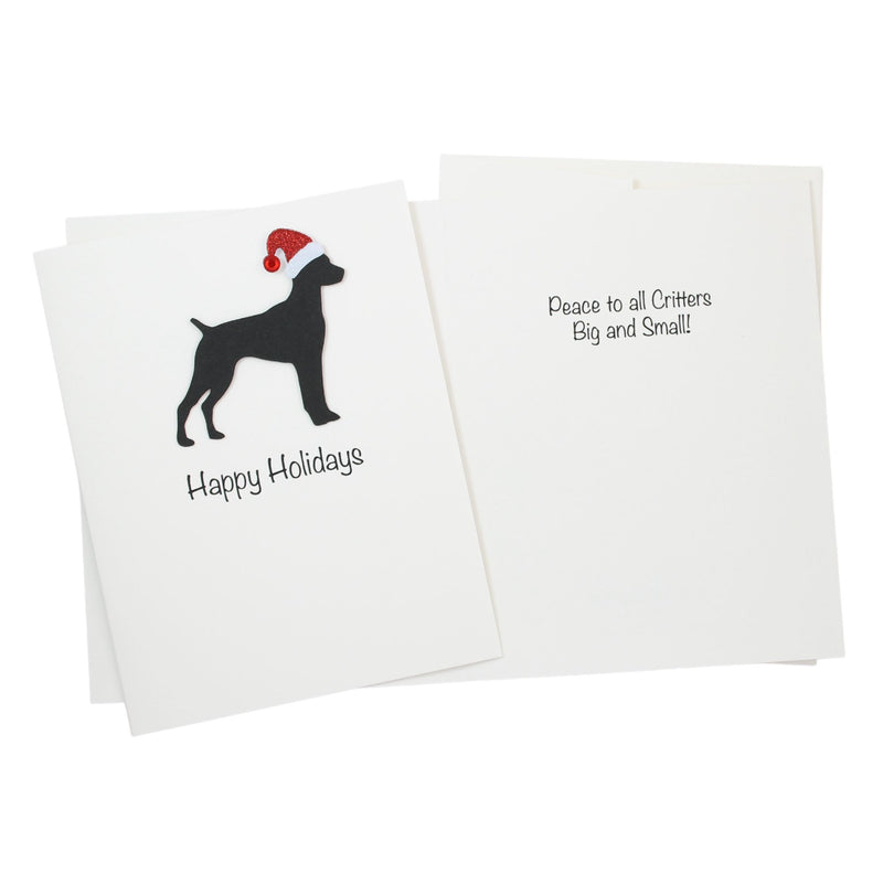 German Shorthaired Pointer Christmas Card White | Single or Pack of 10 | 25 Dog Colors | Choose Phrases | Pet Holiday Cards | Santa Hat