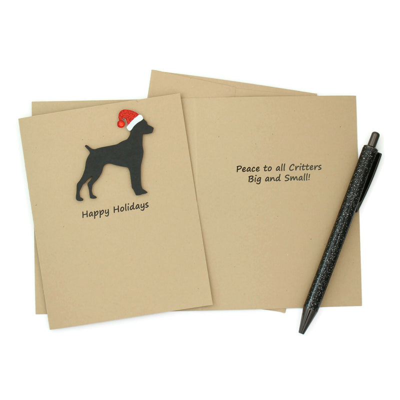 German Shorthaired Pointer Christmas Card | Single or Pack of 10 | 25 Dog Colors | Choose Phrases | GSP Santa Hat