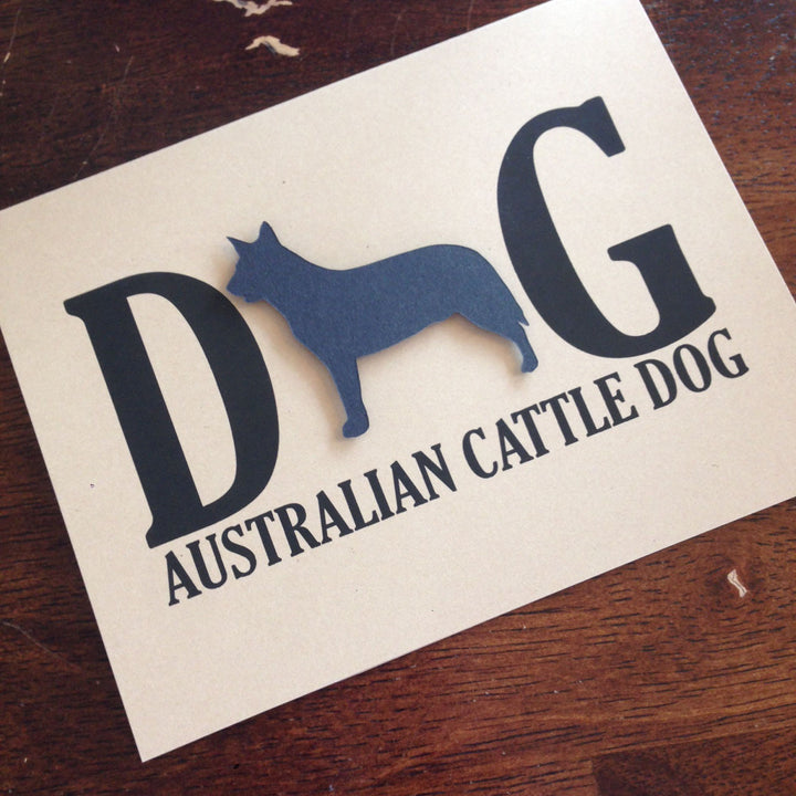 Australian Cattle Dog Greeting Card Black Dog Card Single or 10 Pack of Card Set of Card Kraft Card - Embellish by Jackie