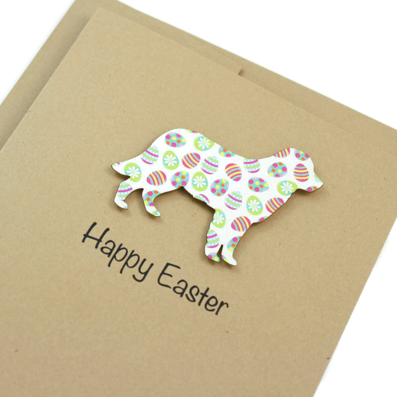 Dog Easter Notecard | 200+ Dog Breeds to Choose from | Single Card or 10 Pack | Colored Easter egg Pattern