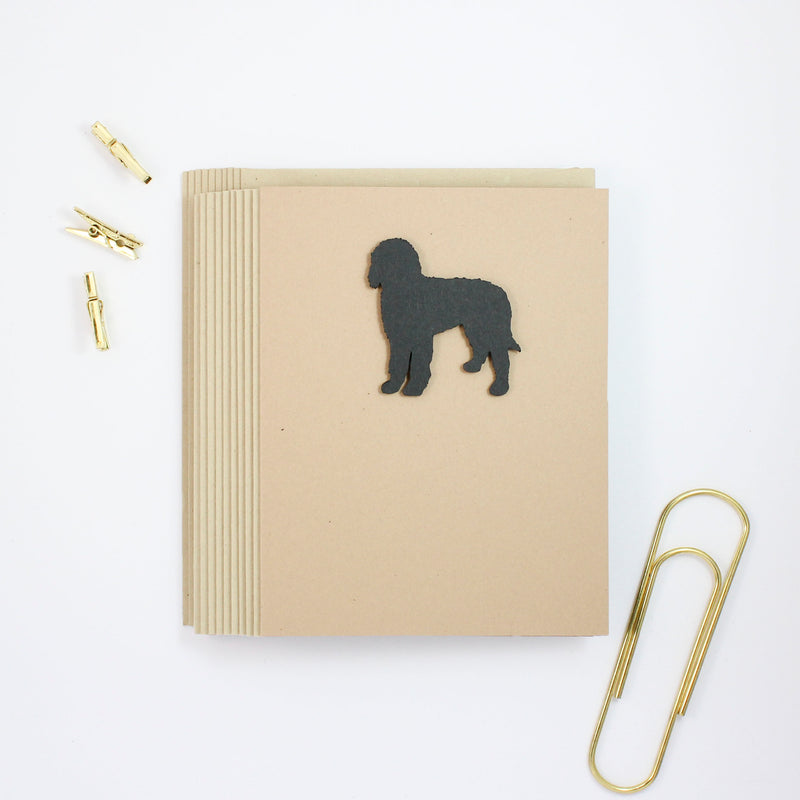 Bernedoodle Blank Dog Greeting Cards | Handmade Black Labradoodle Notecard | Single Card or 10 Pack