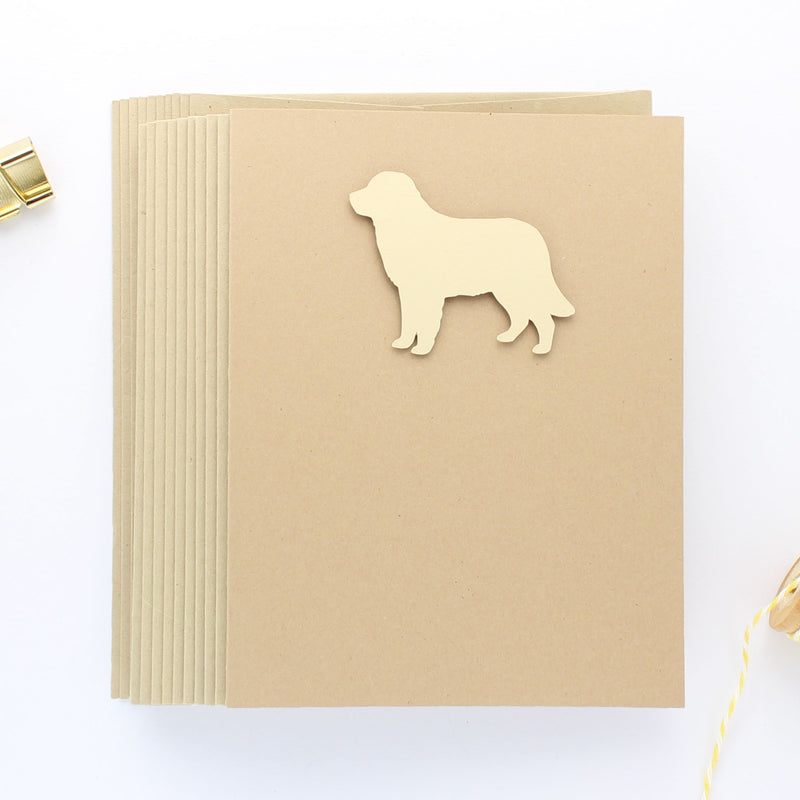 Golden Retriever Blank Dog Greeting Cards | Handmade Yellow Dog Notecard | Single or 10 Pack - Embellish by Jackie