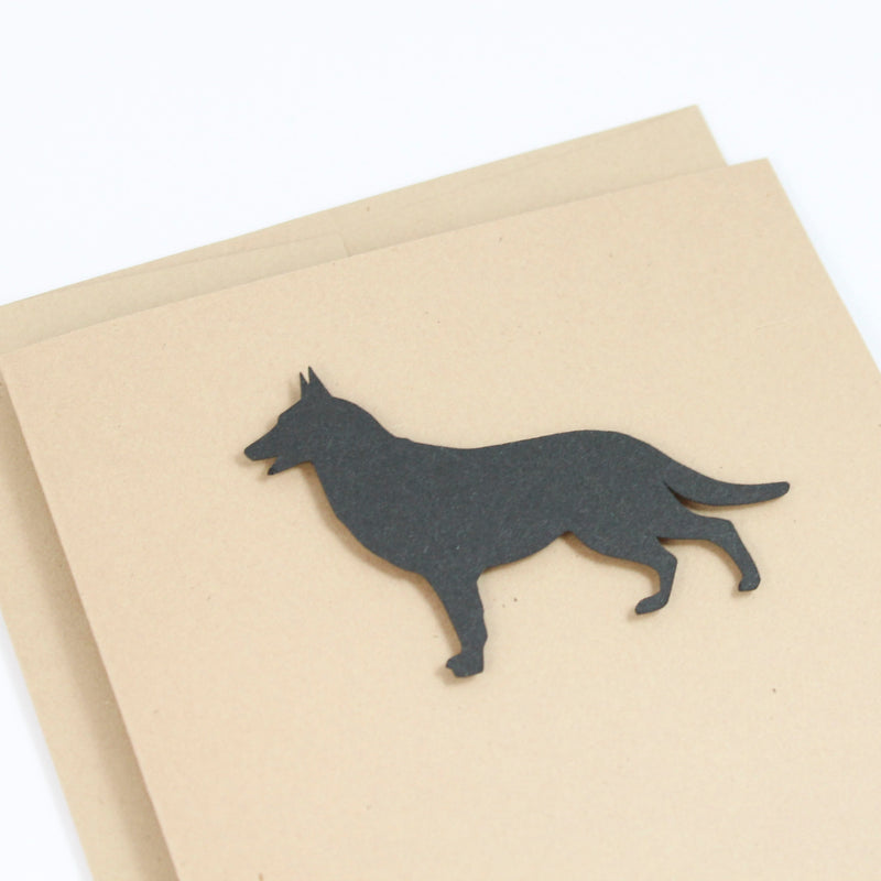 German Shepherd Blank Greeting Cards 10 Pack or Single Card | Handmade Black Dog Notecards - Embellish by Jackie