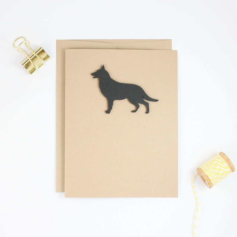 German Shepherd Blank Greeting Cards 10 Pack or Single Card | Handmade Black Dog Notecards - Embellish by Jackie
