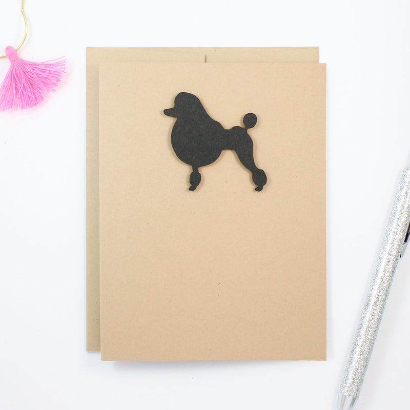 Poodle Blank Greeting Card | Handmade Notecards Single - 10 Pack Toy Miniature Standard Continental
