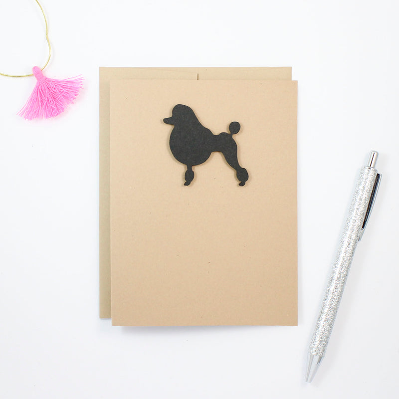 Poodle Blank Greeting Card | Handmade Notecards Single - 10 Pack Toy Miniature Standard Continental