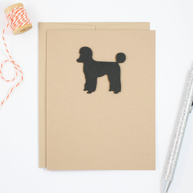 Poodle Blank Greeting Card | Dog Notecards | Single - 10 Pack | Toy Miniature Standard Sporting Clip