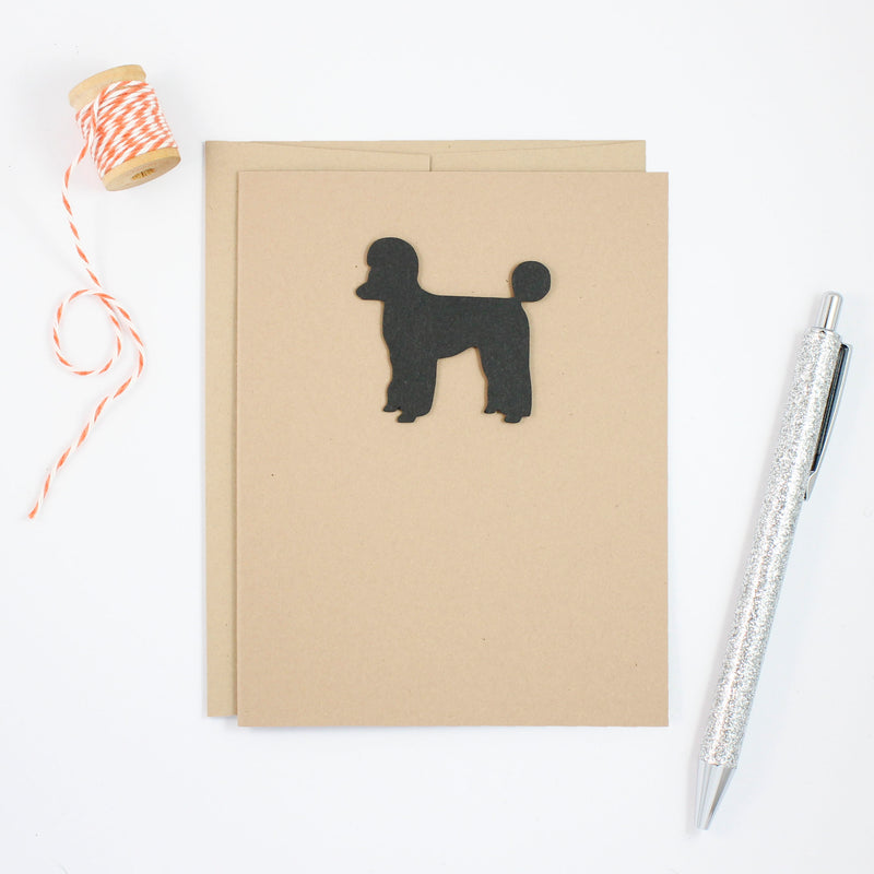 Poodle Blank Greeting Card | Dog Notecards | Single - 10 Pack | Toy Miniature Standard Sporting Clip