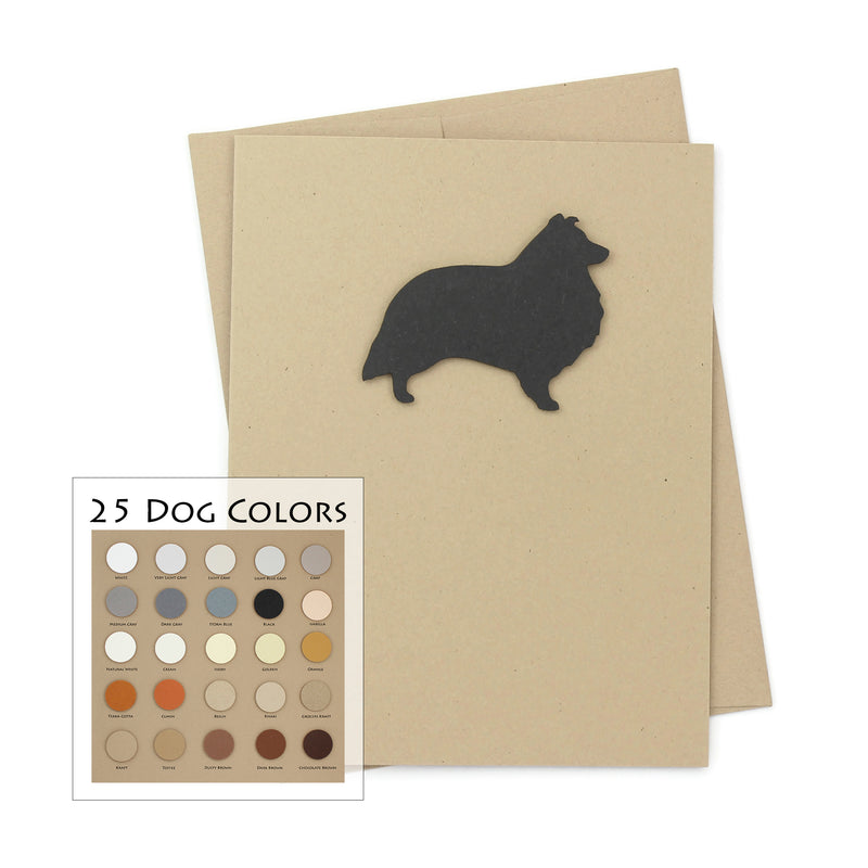 Shetland Sheepdog Blank Card | 25 Sheltie Dog Colors Available | Blank Inside | Single Card or 10 Pack - Embellish by Jackie - Handmade Greeting Cards