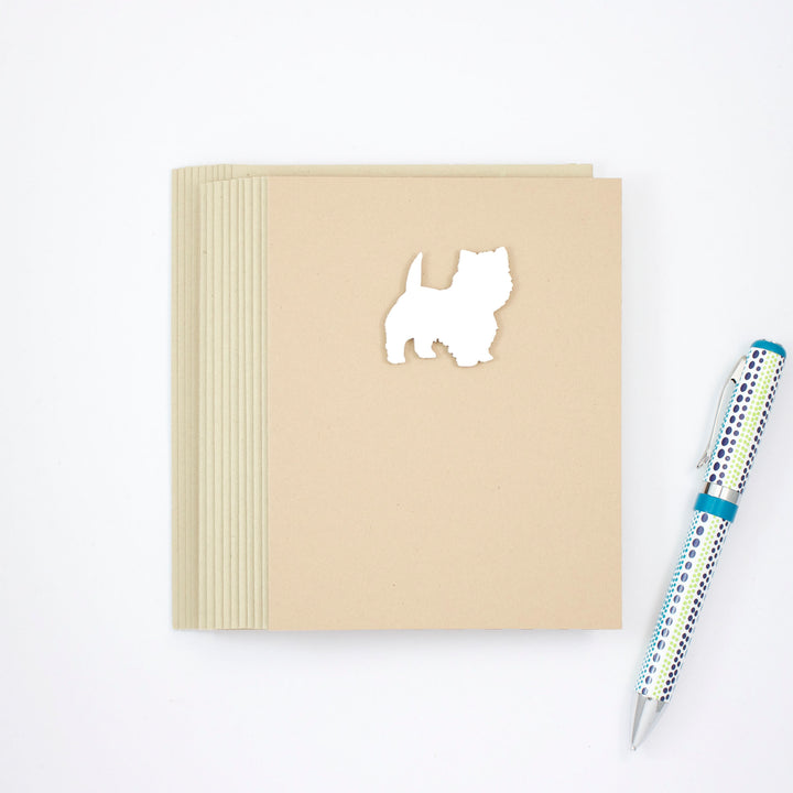 West Highland White Terrier Blank Cards | Handmade Westie Dog Notecards | Single Card or 10 Pack