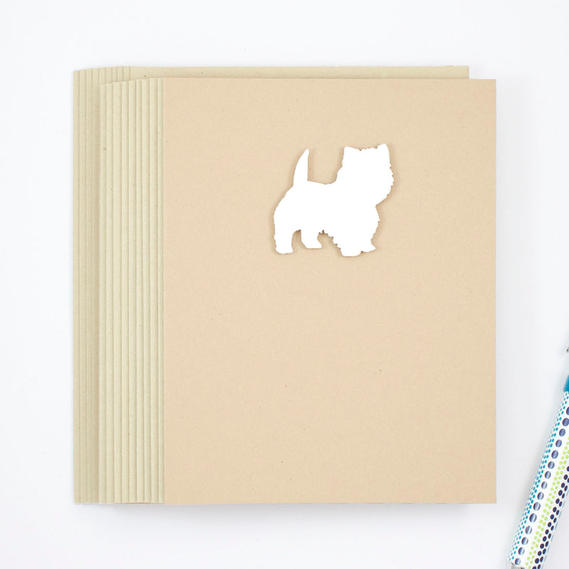West Highland White Terrier Blank Cards | Handmade Westie Dog Notecards | Single Card or 10 Pack