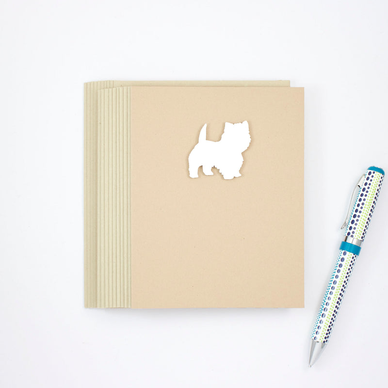 West Highland White Terrier Blank Cards | Handmade Westie Dog Notecards | Single Card or 10 Pack