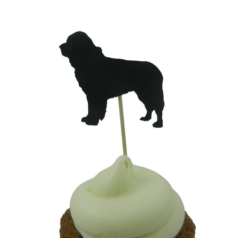 Newfoundland Cupcake Topper Set of 12 Black Newfie Dog Cupcake Toppers Pet Decorations Pet - Embellish by Jackie