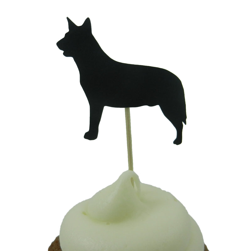 Australian Cattle Dog Cupcake Topper Set of 12 Black Cattle Dog Cupcake Toppers Pet Decorations - Embellish by Jackie