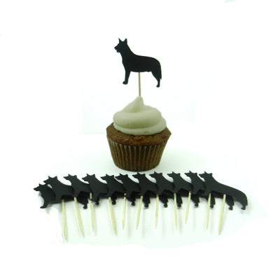 Australian Cattle Dog Cupcake Topper Set of 12 Black Cattle Dog Cupcake Toppers Pet Decorations - Embellish by Jackie