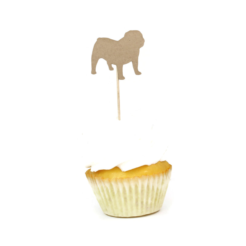 Bulldog Cupcake Toppers