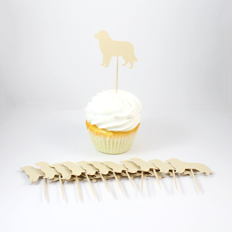 Golden Retriever Cupcake Toppers Set of 12 | Golden Dog Party Decorations | Birthday Decor