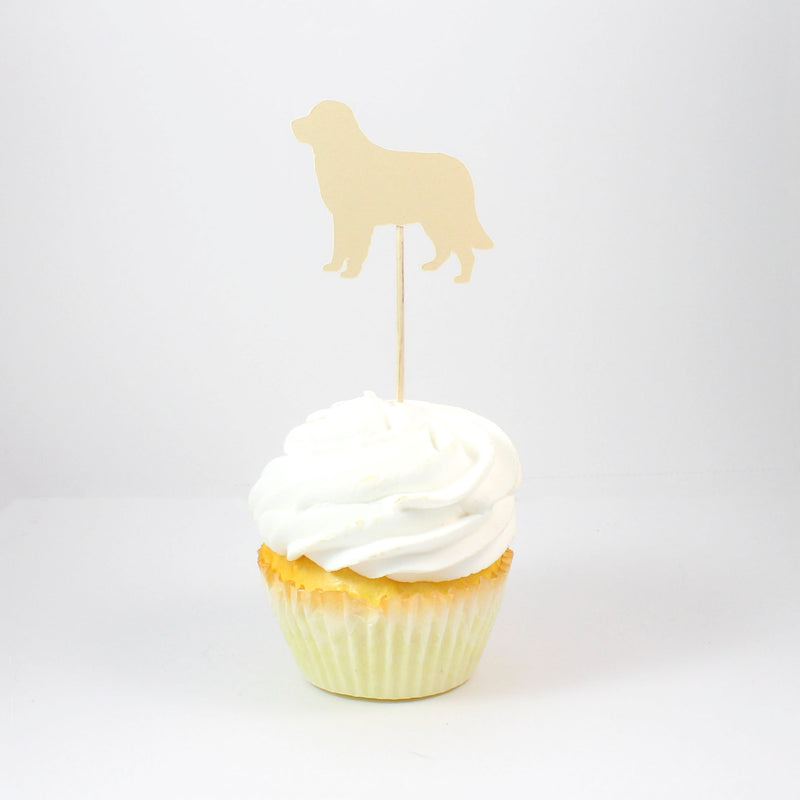 Golden Retriever Cupcake Toppers Set of 12 | Golden Dog Party Decorations | Birthday Decor