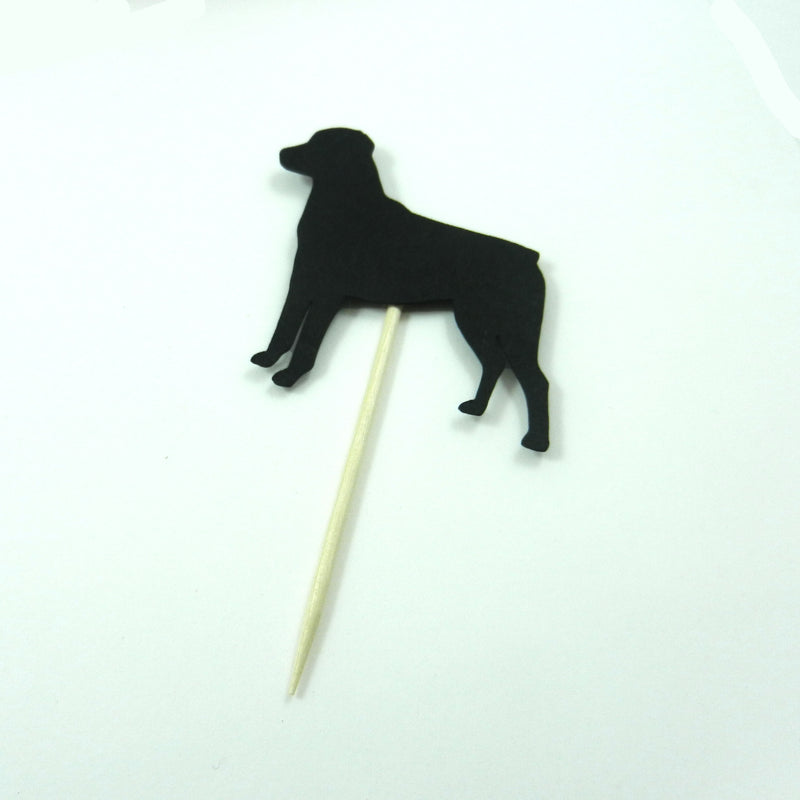 Rottweiler Dog Cupcake Topper Set of 12 Black Dog Cupcake Toppers Pet Decorations - Embellish by Jackie