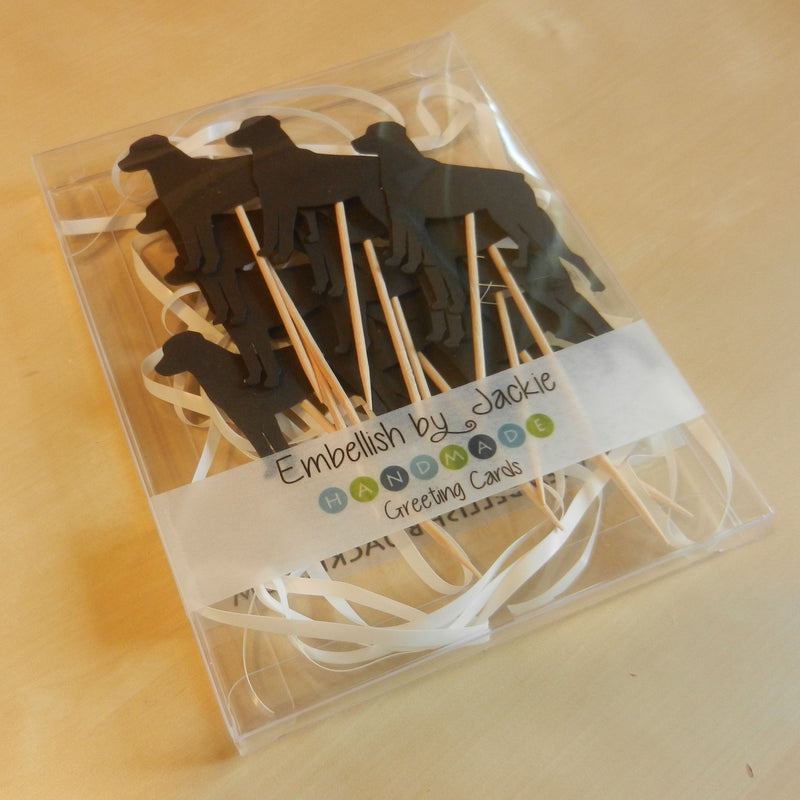 Rottweiler Dog Cupcake Topper Set of 12 Black Dog Cupcake Toppers Pet Decorations - Embellish by Jackie
