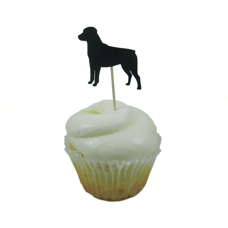 Rottweiler Dog Cupcake Topper Set of 12 Black Dog Cupcake Toppers Pet Decorations - Embellish by Jackie
