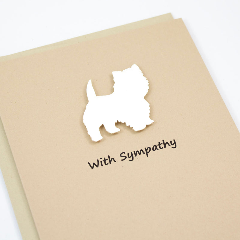 Westie Sympathy Card | Single Card or 10 Pack | White Dog Condolences Cards | Choose Inside | West Highland White Terrier