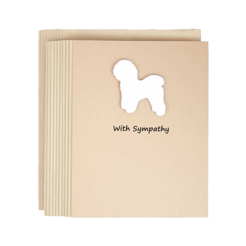 Bichon Frise Sympathy Card | Single Card or 10 Pack | White Dog Condolences Cards | Choose Inside