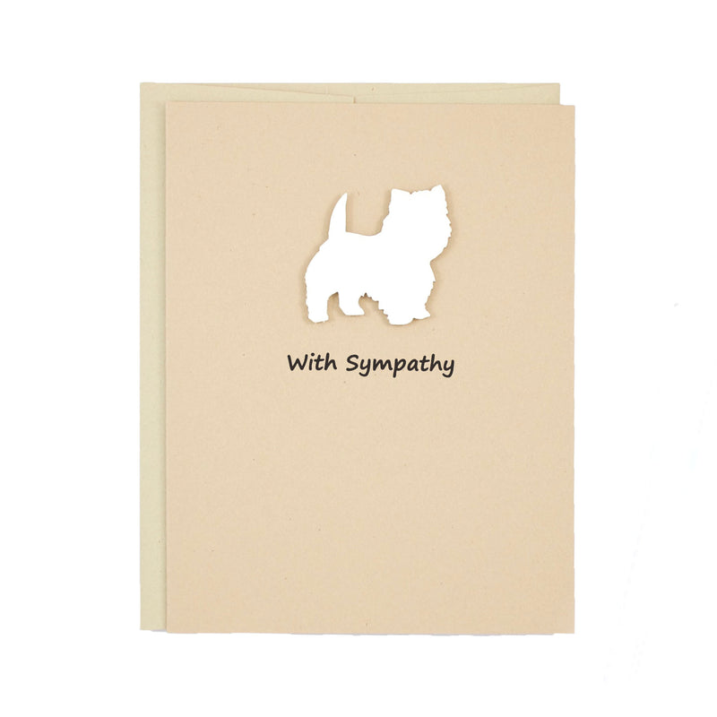 Westie Sympathy Card | Single Card or 10 Pack | White Dog Condolences Cards | Choose Inside | West Highland White Terrier