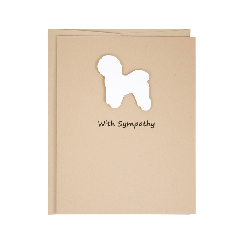 Bichon Frise Sympathy Card | Single Card or 10 Pack | White Dog Condolences Cards | Choose Inside