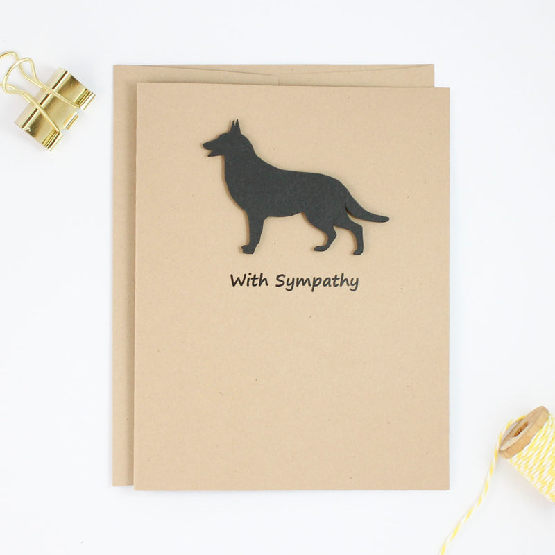 German Shepherd Sympathy Card | 10 Pack or Single | Handmade Black Dog Greeting Cards | Condolences