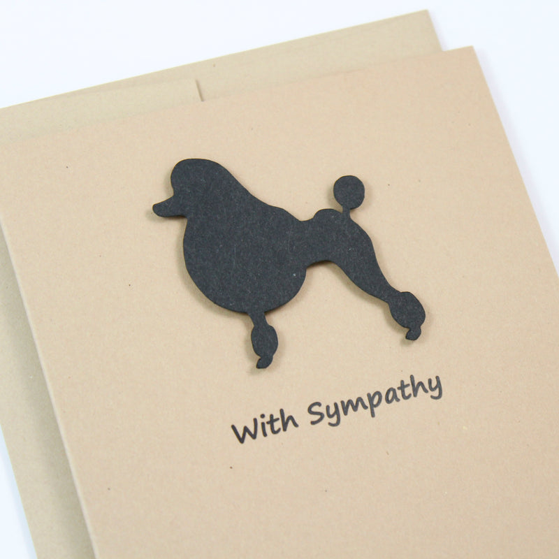 Poodle Sympathy Card | Single Card or 10 | Choose Inside | Toy Miniature Standard | Continental Clip