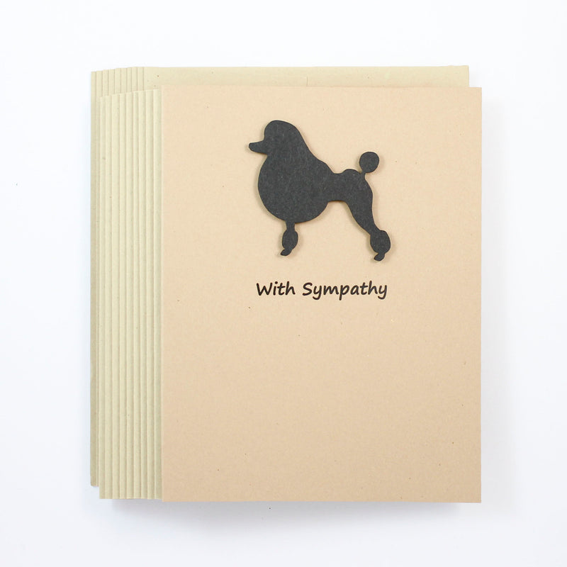 Poodle Sympathy Card | Single Card or 10 | Choose Inside | Toy Miniature Standard | Continental Clip
