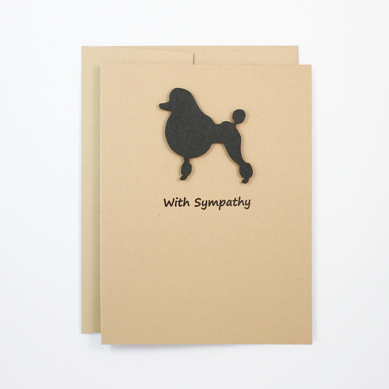 Poodle Sympathy Card | Single Card or 10 | Choose Inside | Toy Miniature Standard | Continental Clip