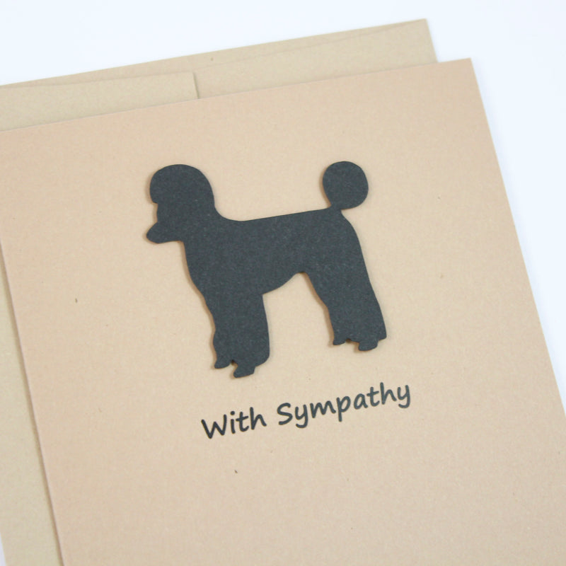 Poodle Sympathy Dog Card | Single Card - 10 | Choose Inside | Toy Miniature Standard | Sporting Clip