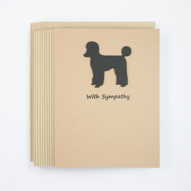 Poodle Sympathy Dog Card | Single Card - 10 | Choose Inside | Toy Miniature Standard | Sporting Clip