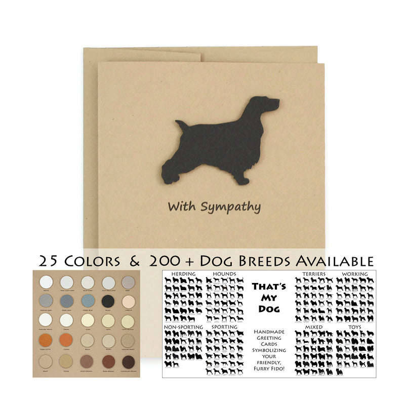Dog Sympathy Card | 200+ Dog Breeds to Choose from | 25 Dog Colors Available | Choose Inside Phrase | Single Card or 10 Pack