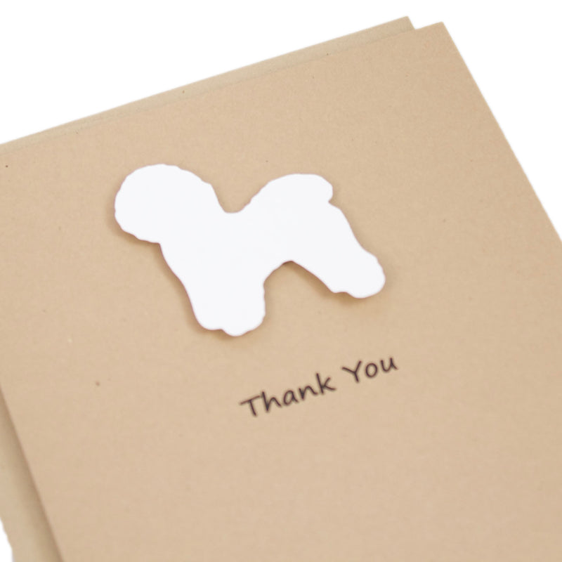 Bichon Frise Thank You Card | Handmade White Dog Greeting Cards | Single or 10 Pack | Pick inside - Embellish by Jackie