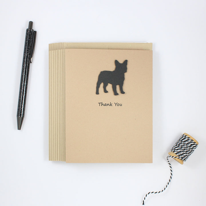 French Bulldog Thank You Card Black Frenchie Dog Greeting Cards Dog Thank You Cards - Embellish by Jackie