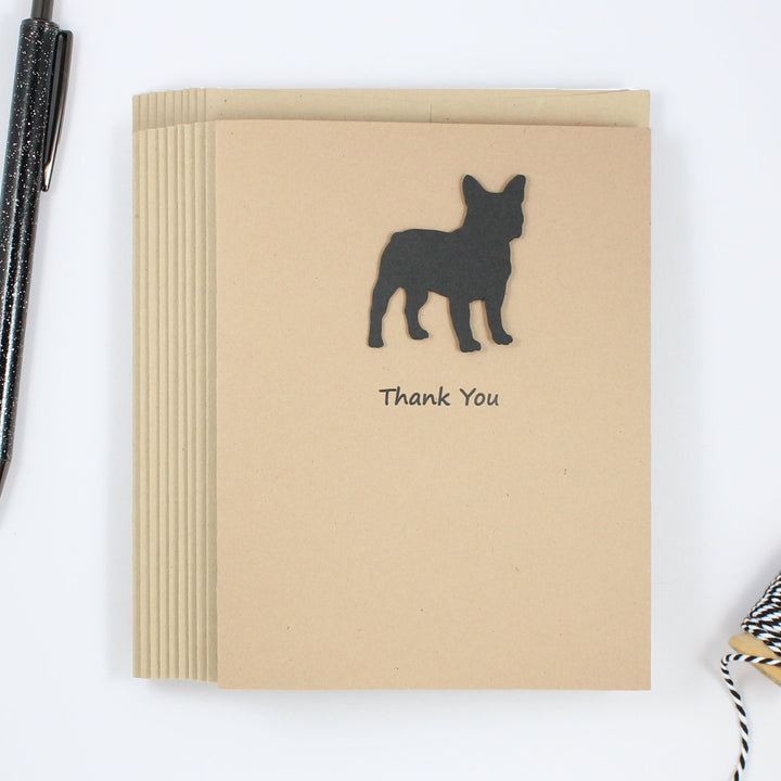 French Bulldog Thank You Card Black Frenchie Dog Greeting Cards Dog Thank You Cards - Embellish by Jackie