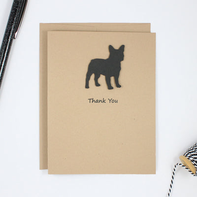 French Bulldog Thank You Card Black Frenchie Dog Greeting Cards Dog Thank You Cards - Embellish by Jackie