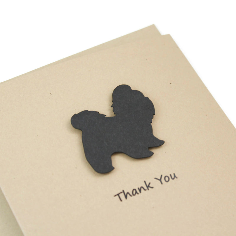 Shih Tzu (short haired) Thank You Card | 25 Dog Colors Available | Choose Inside Phrase | Single Card or 10 Pack